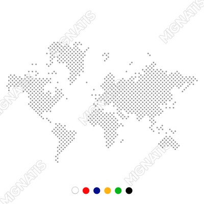 Nokta Nokta Dünya Haritası Duvar Oda Salon İş Yeri İçin Sticker 60x38cm