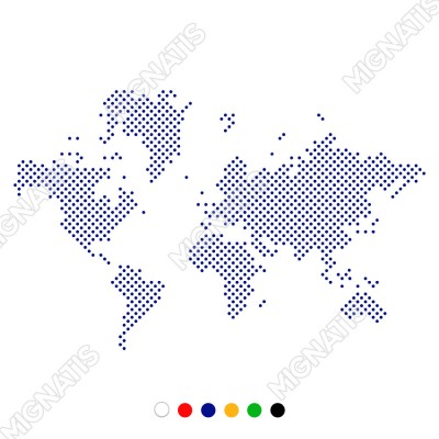 Nokta Nokta Dünya Haritası Duvar Oda Salon İş Yeri İçin Sticker 60x38cm