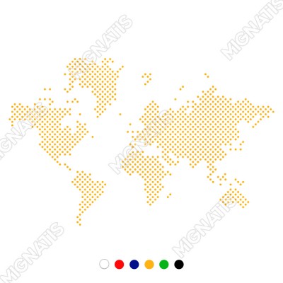Nokta Nokta Dünya Haritası Duvar Oda Salon İş Yeri İçin Sticker 60x38cm