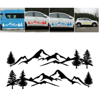 Sıcak satış 2 * araba Sticker dağ çıkartma ağacı orman karavan sticker
