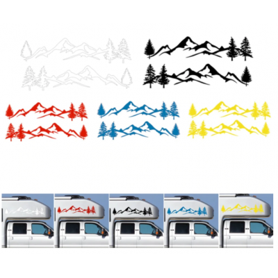 Sıcak satış 2 * araba Sticker dağ çıkartma ağacı orman karavan sticker
