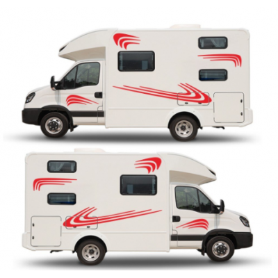 Karavan STRIPES-karavan RV çıkartmaları at binicisi karavan çıkartmalar grafik karavan sticker