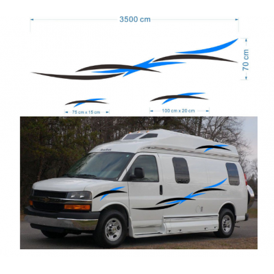  2x karavan karavan çekme karavan çizgili grafik karavan sticker