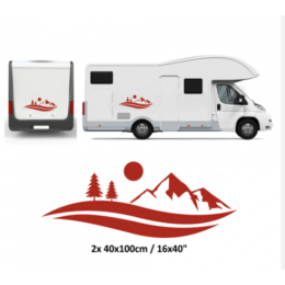 Camper dağlar görünüm çıkartmaları sticker orman karavan sticker
