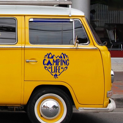 Kişiye Karavana Özel Camping Life Versiyon 2 Sticker Yapıştırma 