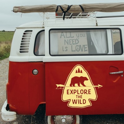 Explore The Wild Karavan Sticker - Araç StickerYapıştırma
