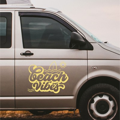 Beach Vibes Karavan Sticker - Araç Sticker Yapıştırma