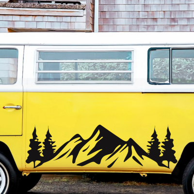 Dağ Karavan Çekme Sticker- Araç Sticker Yapıştırma