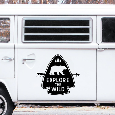 Explore The Wild Karavan Sticker - Araç StickerYapıştırma