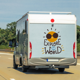 Explore The World Karavan - Araç Sticker Yapıştırma