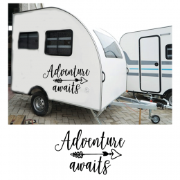 Kişiye Karavana Özel Adventure Waits Sticker Yapıştırma