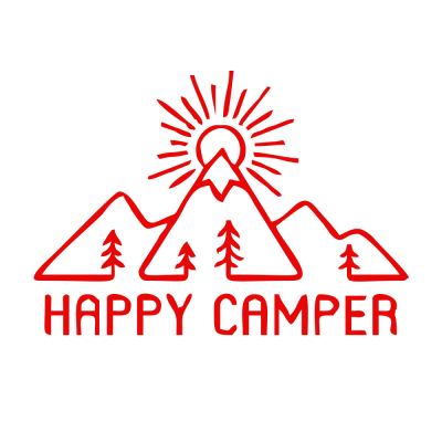 Kişiye Karavana Özel Happy Camper Sticker Yapıştırma 