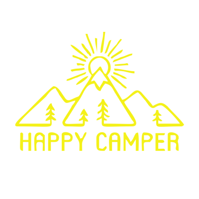 Kişiye Karavana Özel Happy Camper Sticker Yapıştırma 