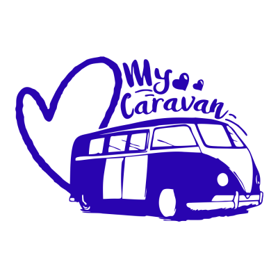 Kişiye Karavana Özel I Love My Caravan Kalp Sticker yapıştırma 