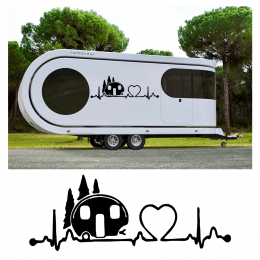 Kişiye Karavana Özel Kalp Atışlı Karavan Sticker Yapıştırma 