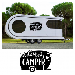 Kişiye Karavana Özel World's Best Camper Sticker Yapıştırma 
