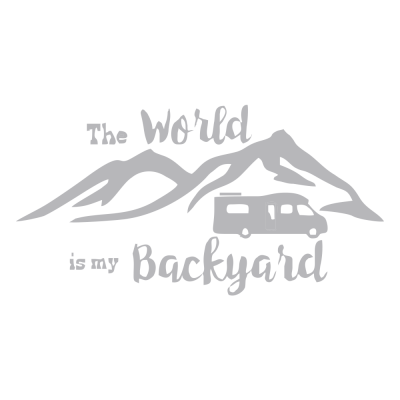 Kişiye Karavana Özel The World İs My Backyard Sticker Yapıştırma 