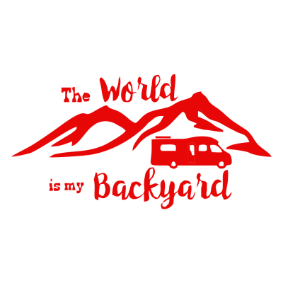 Kişiye Karavana Özel The World İs My Backyard Sticker Yapıştırma 