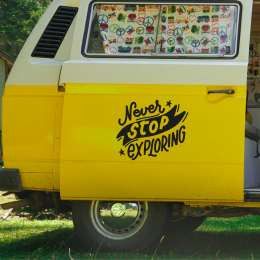 Never Stop Exploring Karavan Sticker - Araç Sticker Yapıştırma