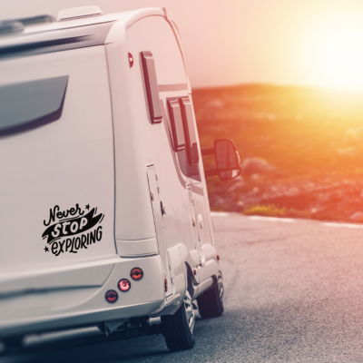 Never Stop Exploring Karavan Sticker - Araç Sticker Yapıştırma