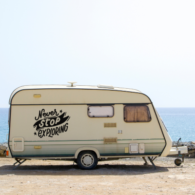 Never Stop Exploring Karavan Sticker - Araç Sticker Yapıştırma