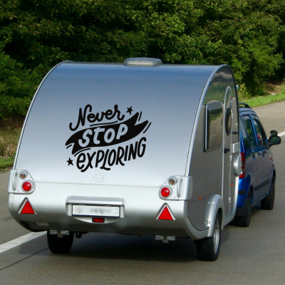 Never Stop Exploring Karavan Sticker - Araç Sticker Yapıştırma