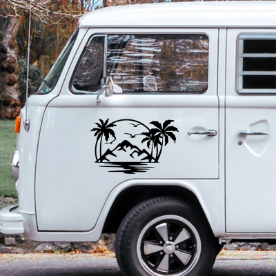 Palmiye Ağacı Karavan Sticker - Araç Sticker Yapıştırma