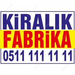 Kiralık Fabrika Branda Afişi (Sarı Mavi Renk)