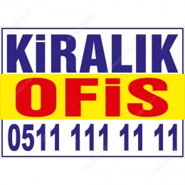 Kiralık Ofis Branda Branda Afişi (Sarı Mavi Renk)