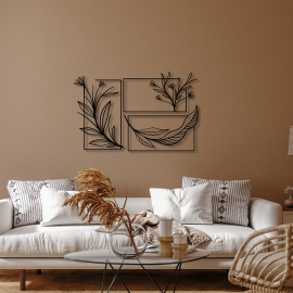 3 Parça Çiçek Duvar Oda Ev Aksesuarı Metal Tablo 