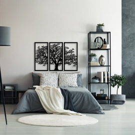 3 Parça Hayat Ağacı Duvar Oda Ev Aksesuarı Metal Tablo 