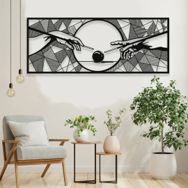 Ademin Yaratılışı ve Bilardo Duvar Oda Ev Aksesuarı Metal Tablo