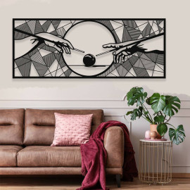 Ademin Yaratılışı ve Bilardo Duvar Oda Ev Aksesuarı Metal Tablo