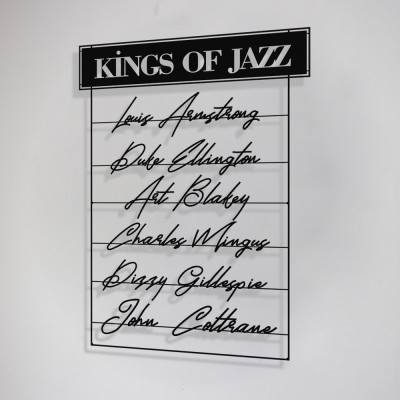 Çerçeve İçinde King Of The Jazz Tasarım Metal Tablosu 70x48cm