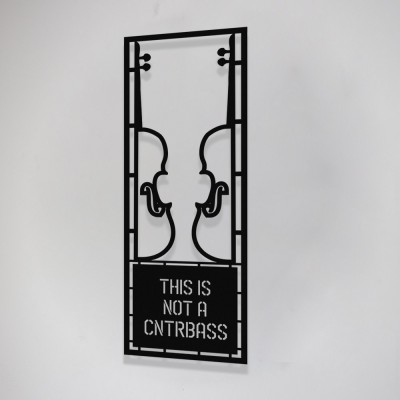 Çerçeve İçinde This İs Not A Cntrbass Tasarım Metal Tablosu 70x25cm