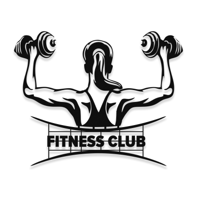 Elinde Dambıl İle Fıtnes Spor Yapan Kadın Metal Dekoratif İç Mekan İçin Metal Tablo 50x40 Cm