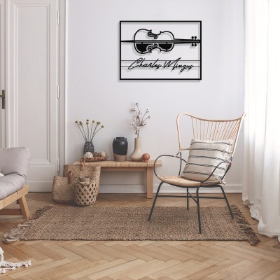 Jazz Müzik Kontrbas ve Charles Mingus Çerçeveli Tasarım Metal Tablosu 65x47cm Jazz Müzik Kontrbas ve Charles Mingus Çerçeveli Tasarım Metal Tablosu 65x47cm