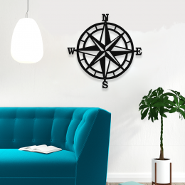 Kuzey Güney Doğu Batıyı Göstersen Pusula Metal Dekoratif İç Mekan İçin Metal Tablo 50x50 Cm