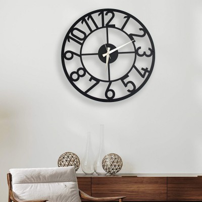MIGNATIS - Dekoratif Yuvarlak Rakamlı Metal Duvar Saati 50x50cm - Ofis Salon Mutfak İşyeri için Uygun