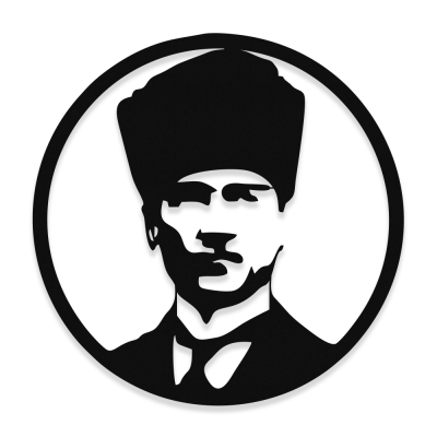 Mustafa Kemal Atatürk Potresi Metal Dekoratif İç Mekan İçin Metal Tablo 50x50 Cm