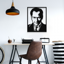 Mustafa Kemal Atatürk Potresi Yazısı Metal Dekoratif İç Mekan İçin Metal Tablo 50x38 Cm
