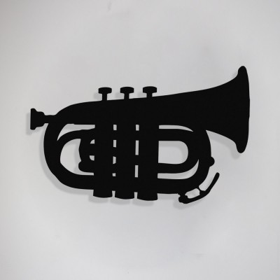 Müzik ve Kontürbass Tasarım Metal Tablosu 65x40cm