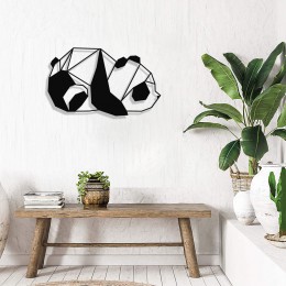 Sevimli Panda Duvar Oda Ev Aksesuarı Metal Tablo 50x30cm