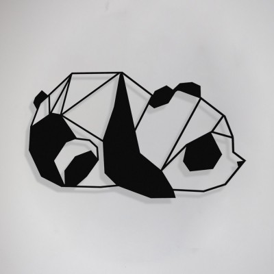 Sevimli Panda Duvar Oda Ev Aksesuarı Metal Tablo 50x30cm