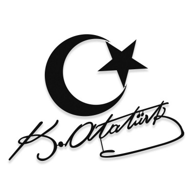 Türkiye Bayrağı Ay Ve Yıldız Metal Tablo Tasarım Duvar Aksesuarı 50x35 Cm