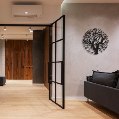 Yaşam Ağacı Duvar Oda Ev Aksesuarı Metal Tablo 50x50 cm