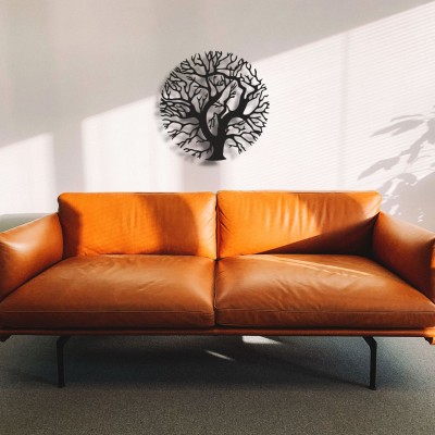 Yaşam Ağacı Duvar Oda Ev Aksesuarı Metal Tablo 50x50 cm