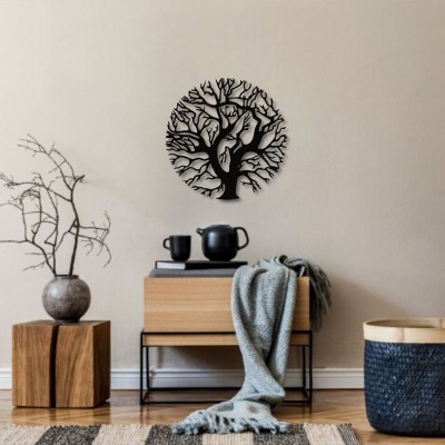 Yaşam Ağacı Duvar Oda Ev Aksesuarı Metal Tablo 50x50 cm