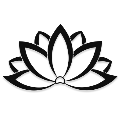 Zarif Minimal Zen Lotus Çiçeği Metal Dekoratif Mekan İçin Metal Tablo 50x30 Cm