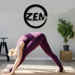 Zen Yazısı Ve İşareti Yoga Figürü Simgesi Metal Dekoratif İç Mekan İçin Metal Tablo 50x50 Cm